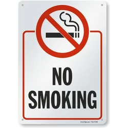 Premium Iron No Smoking Sign | Red & Black Warning Decor for Indoor & Outdoor Spaces
