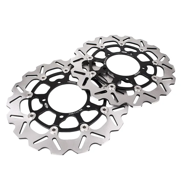 Floating Brake Disc Rotors Set - Black, Front & Rear For Suzuki GSXR 600/750 2006-07 & GSXR 1000 2005-08