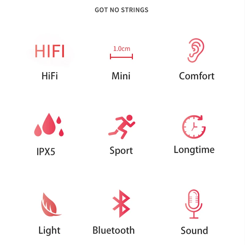 Wireless Earphone With Microphone Ear Phones Call Sports Gaming Bluetooth Headphone (9)