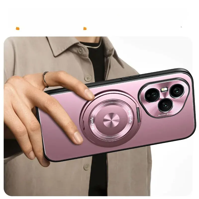 Enhanced Magnetic Matte Ring Holder Protective Cover - Hard Bumper Edition
