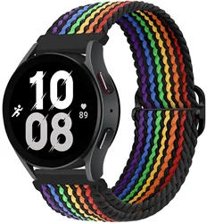Premium Nylon Braided Solo Loop Band - Elegant and Durable Strap - 22mm (Seven black)