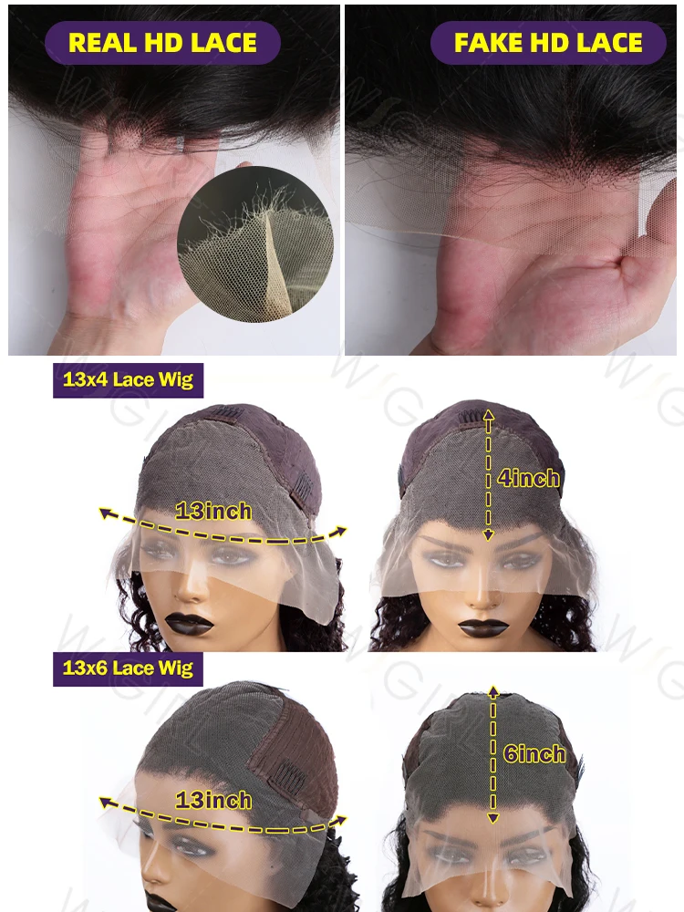 Human Hair Wig 200 Density 30 36 Inch 13x6 HD Transparent Body Wave Lace Front Brazilian Wavy 13x4 Lace Frontal