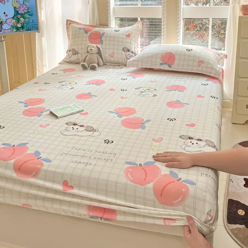 Pure cotton mattress single piece 100% cotton mattress protective cover non-slip and dust mattress protective cover cotton 4