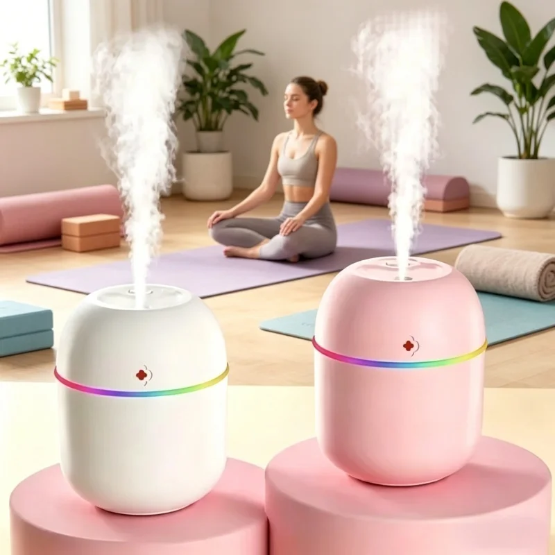 침실 사무실 차량용 가습기, 차량 분위기 조성기에 적합한 USB 가습기가 포함된 아로마테라피 요가 피트니스 장비