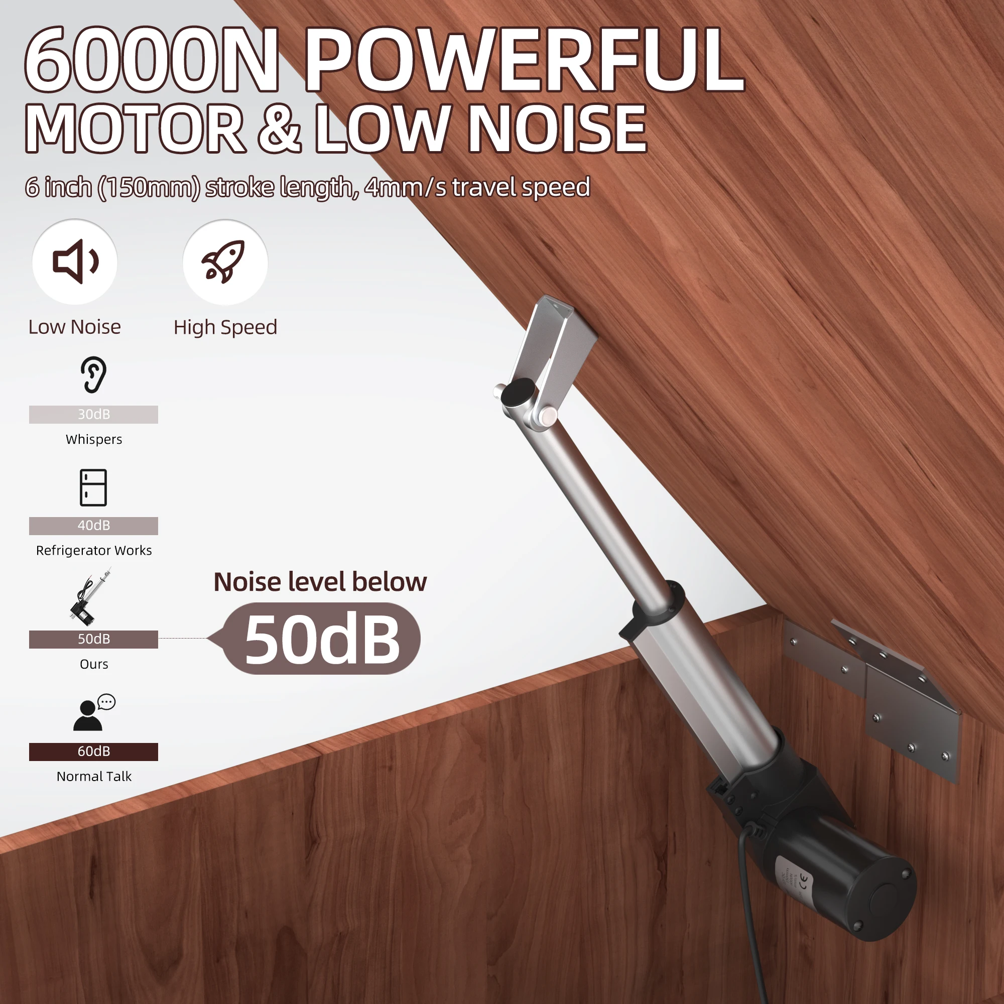 DaierTek 6000N Attuatore Lineare 12V 6 "corsa 1320lb Attuatore A Movimento Lineare Per Impieghi Gravosi Attuatore Elettrico 4 Mm/s Attuatore Lineare - Foto 10