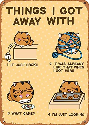 

Things I Got Away with Vintage Look Metal Sign Patent Art Prints Retro Gift 8x12 Inch