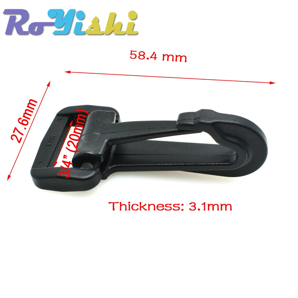 Kunststoff-Karabinerhaken im Rocker-Stil für Rucksackgurtband, 20 mm, 25 mm, 30 mm, 38 mm, 50 mm – Detail 2