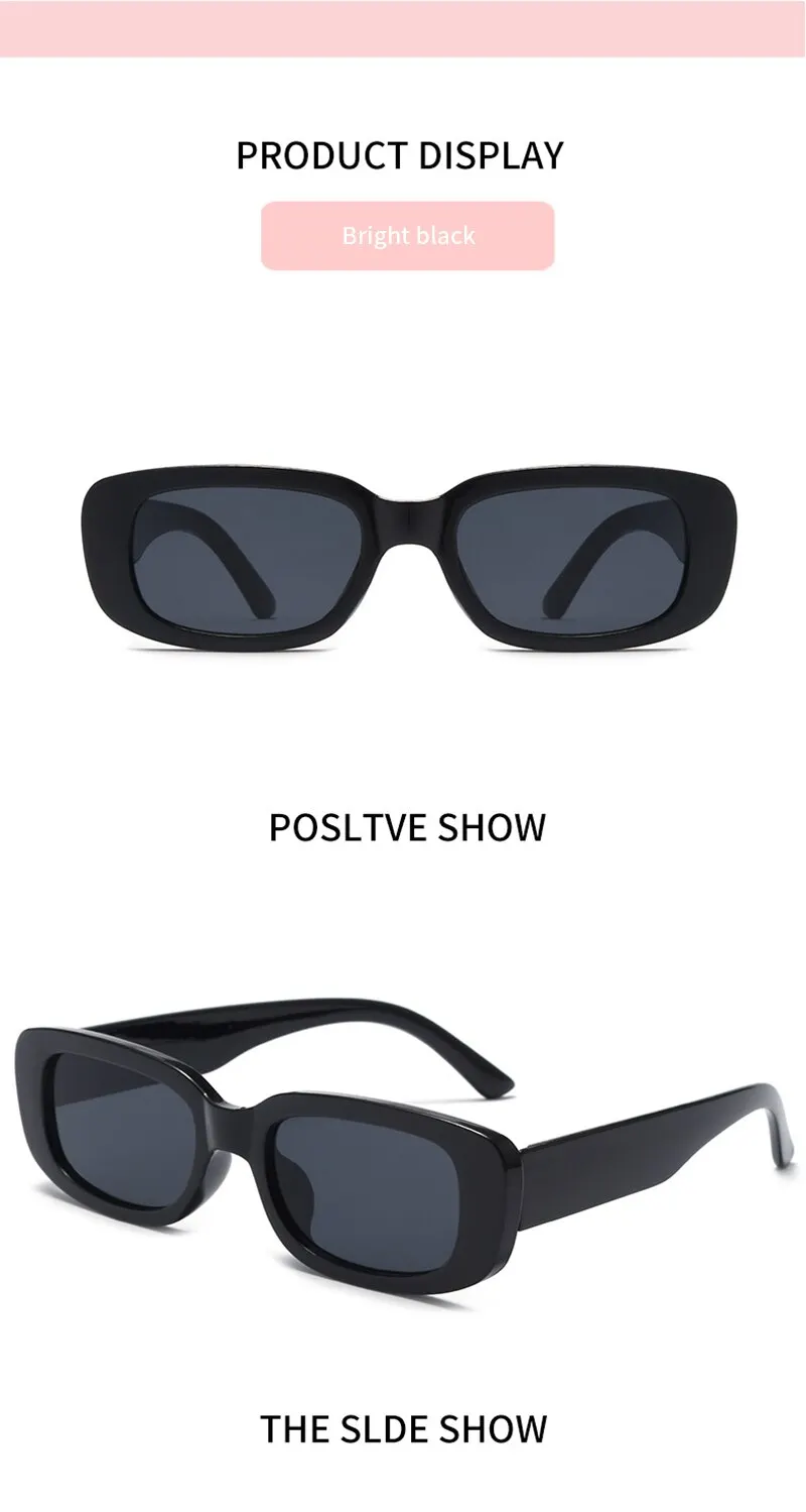 Kleine Sonnenbrille mit quadratischem Rahmen, Vintage-Mode, schmaler quadratischer Rahmen, UV400-Schutz, Autofahrerbrille_voghion.com