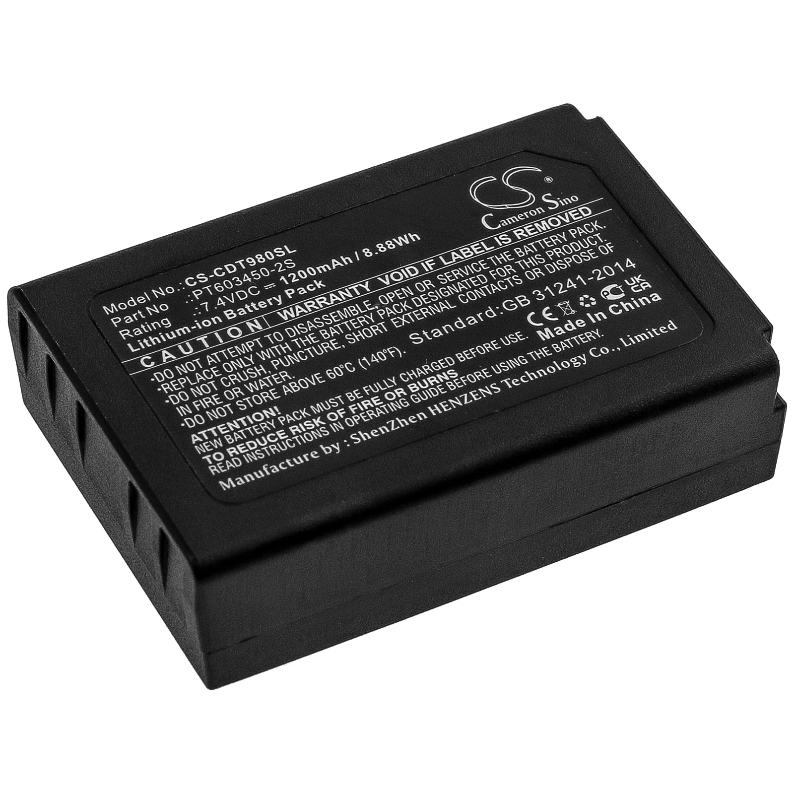 

CS Equipment Survey Test Battery for CEM DT-9880 9881 9883M 9880M 9881M Fits PT603450-2S 1200mAh/8.88Wh Li-ion 7.40V