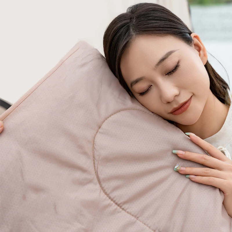 HUI LINGYANG Envelope Cotton Sleeping Bag Portable Outdoor Camping Mini Ultralight Single Splicable Hooded Cotton Sleeping Bag