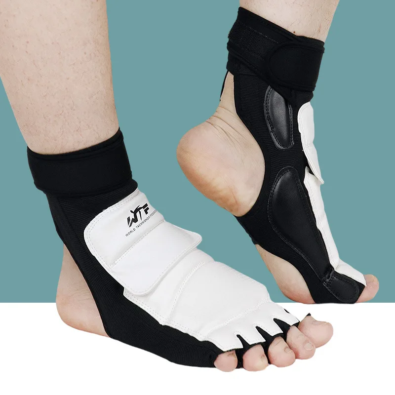 1Set Taekwondo Leather Foot Gloves Sparring Karate Ankle Protector Guard Gear Boxing Martial Arts Sock  Kid