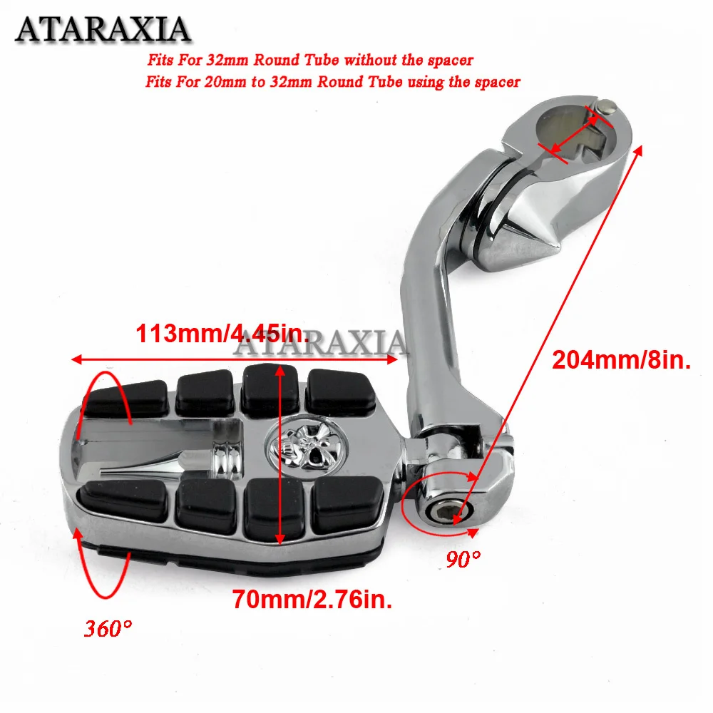 32mm Highway Pegs Adjustable Motorcycle Footpegs Engine Guard Crash Bar Footrest Mount For Harley Sportster XL Dyna Softail