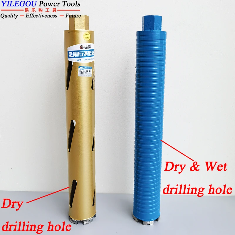 Diamond Core Drill Bit 32 40 51 56 63mm x 450mm Dry Wet For Brick Wall Steel Concrete Drilling Hole