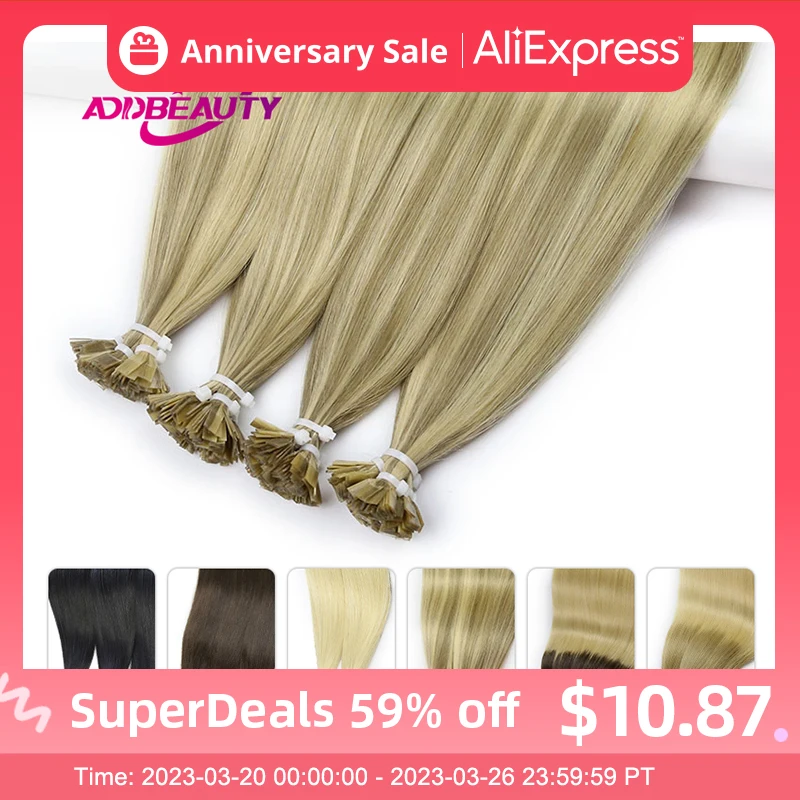 Keratin Hair Extensions Human Hair Flat Tip Straight Human Hair