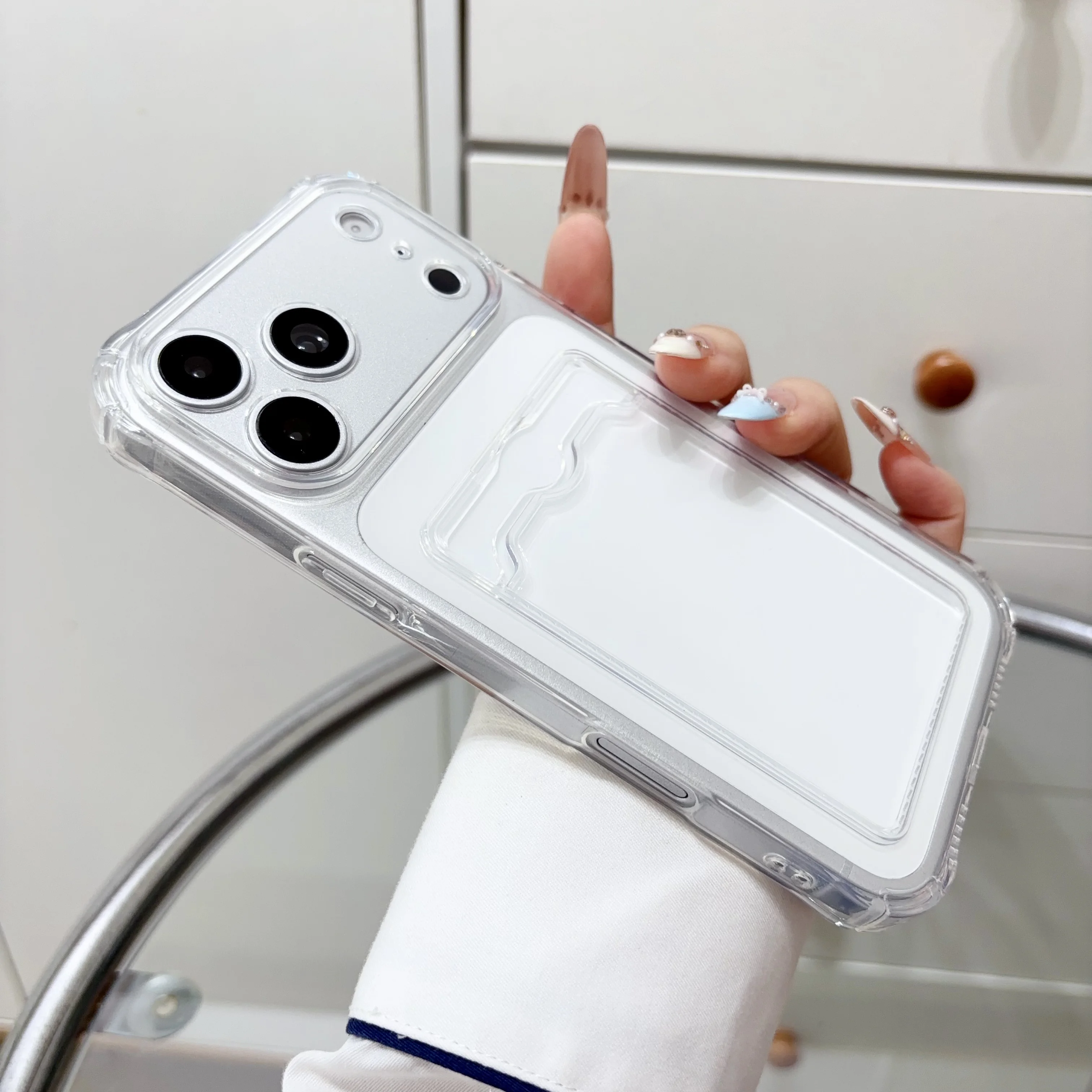 Clear Card Slot Pocket Shockproof Soft Phone Case