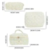 3 Pcs Cosmetic Bag Set Women Floral Makeup Pouch Japanese Flower Printed Quilted Skincare Storage Bag Aesthetic Beauty Wash Bags 5