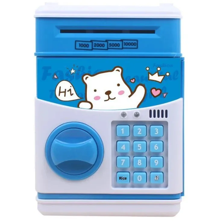 Large Size Cartoon ATM Password Protection Automatic Money Saving Bank Coin Bank Toy Financial Education Toy Money Box