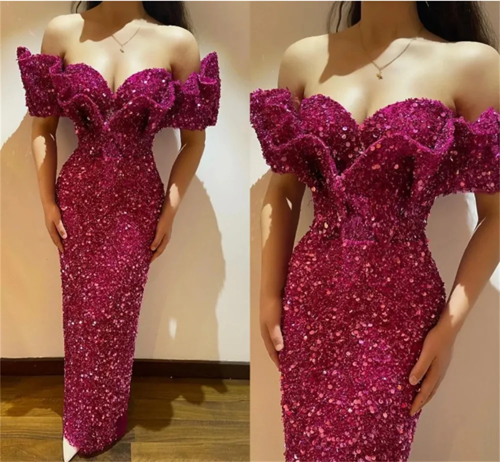 

Gorgeous Sheath Evening Dresses for Black Women Hot Sale Sweetheart Sequined Draped 2024 Evening Formal Occasions Party Dresses