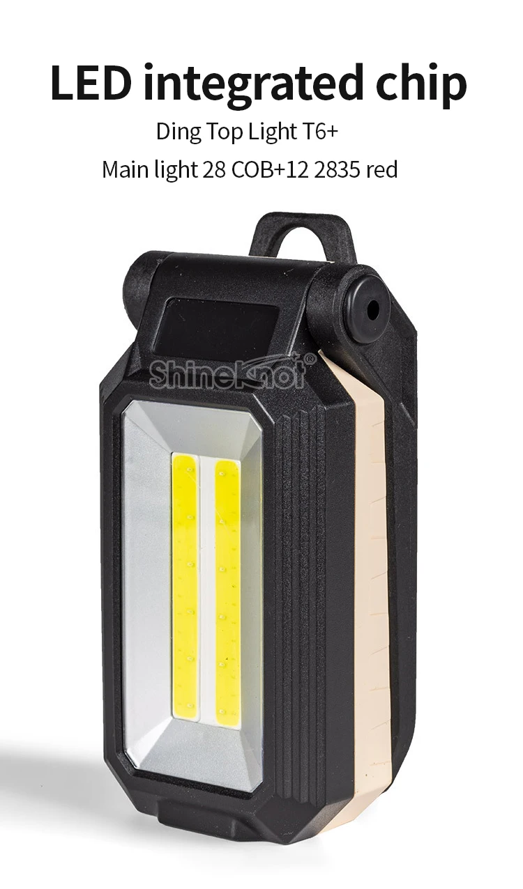 Description Picture 3 of itemPortable LED Work Light Rechargeable Red Flashing Emergency Lamp with Dual Bulb and Hook