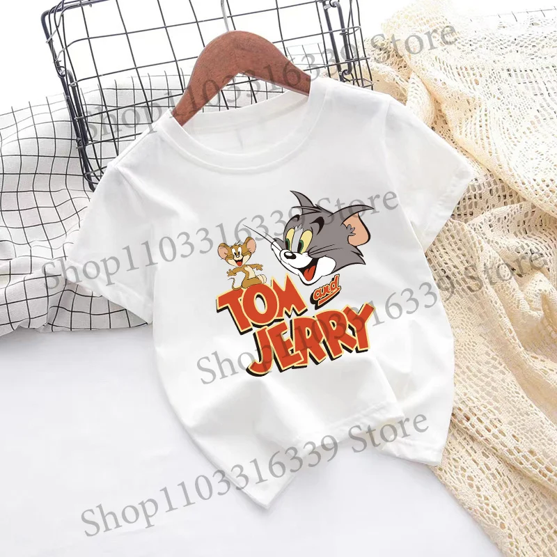 Children's Tom and Jerry Short Sleeve Casual Summer T-Shirt - Fashionable Birthday Gift