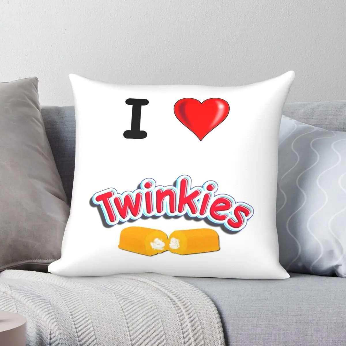 

I Love Twinkies Pillowcase Polyester Linen Velvet Printed Zip Decor Throw Pillow Case Sofa Cushion Cover