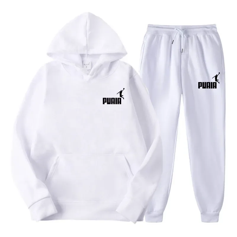 Solid Color Men's Women's Hoodie Jacket Fashion Street Casual Sets Autumn Winter Fleece Sportswear + Pants 2022 Multicolor Suit