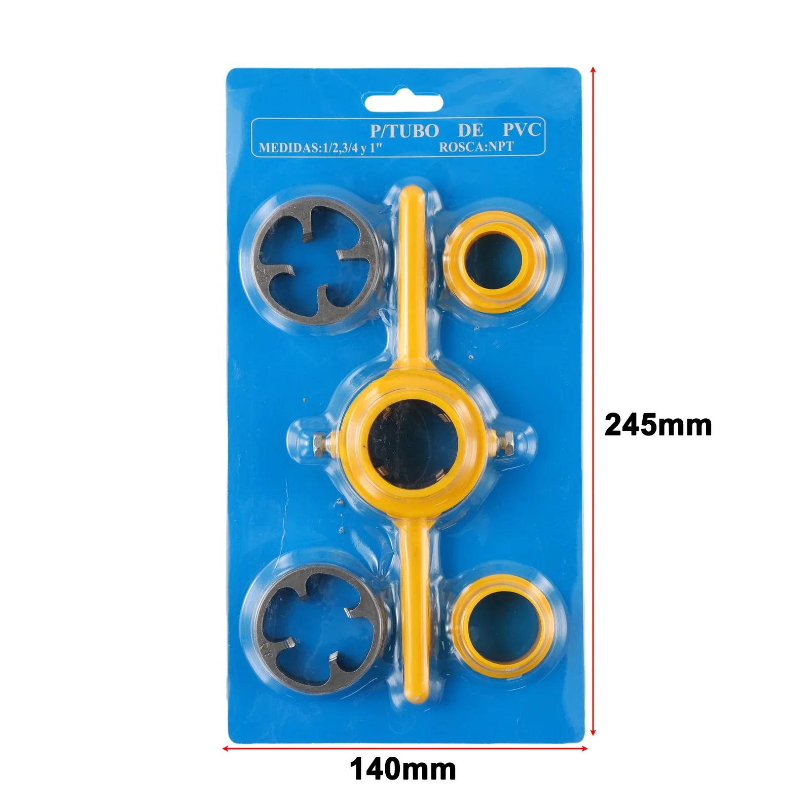 Thread Tool Maker Pipe Threader Handle Tools 200mm Total Length Yellow NPT Thread 33mm Upper Diameter 1inch 3/4