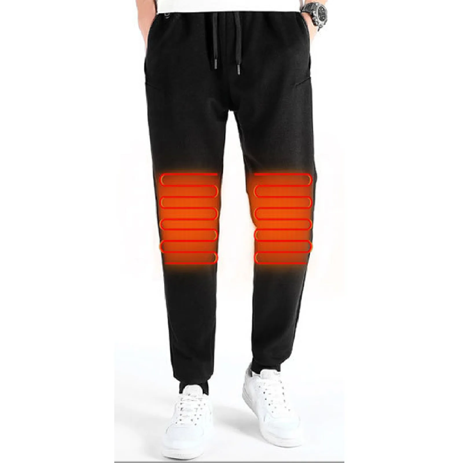 

Mens Smart Heating Pants New Charging USB Electric Heating Pants Wool Hiking Sweatpants Pocket Pants Sportswear