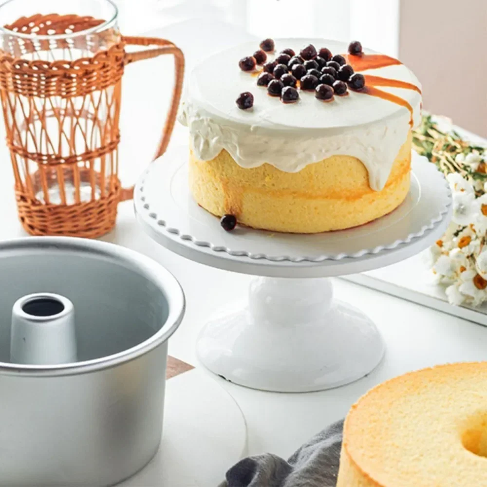 6/8inch Hollow Chiffon Cake Mould Removable Non-Stick Round Chiffon Cake Pudding Baking Mould DIY Baking Kitchen Tools Baking Supplies