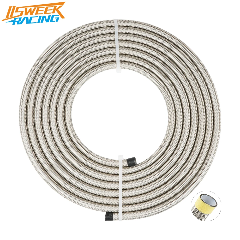 6m19ftStainlessSteelBraidedFuelLineHosePTFEE85EthanolFuel