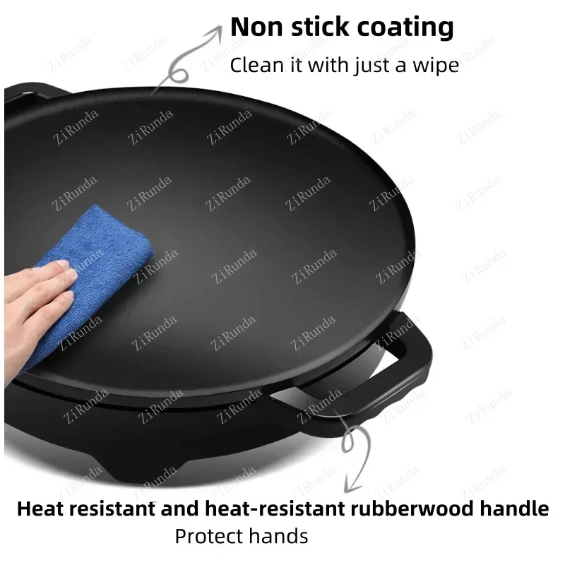 220V diameter 40CM circular commercial electric frying pan, non stick pancake pan with five levels of firepower adjustment 4