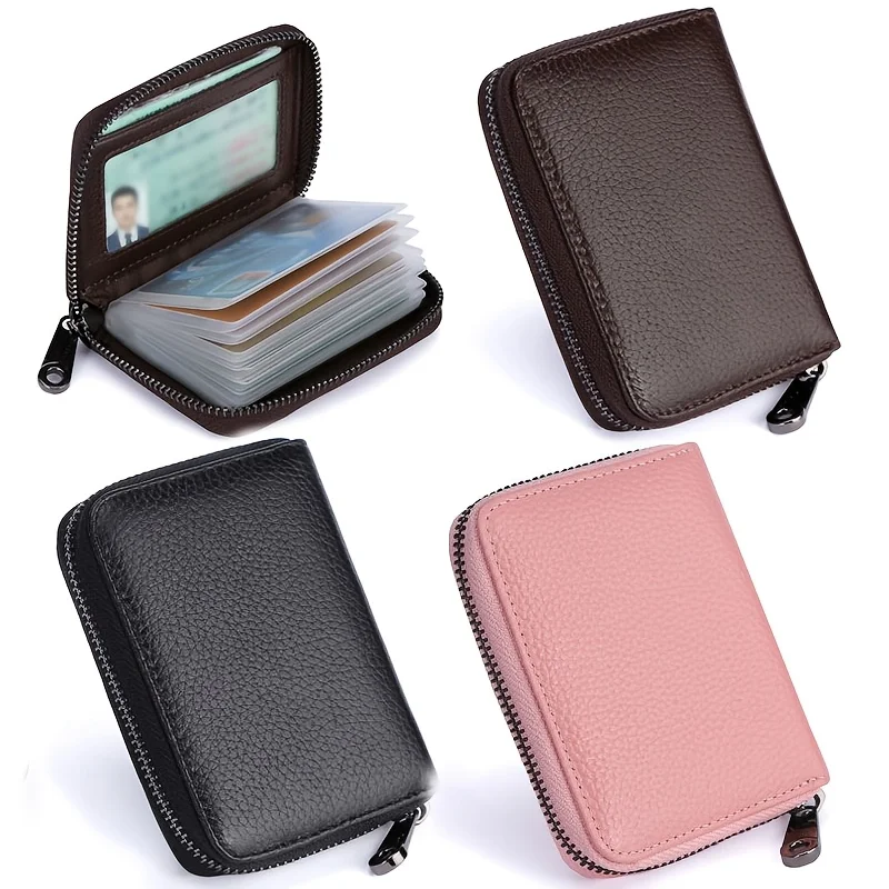 Unisex zipper wallet card bag, suitable for bank, credit card, business card, and ID card storage, daily office organizer