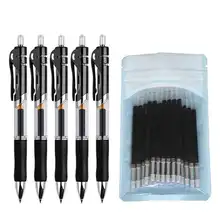 

Retractable Gel pen Set 0.5mm Black/Red/Blue Large Capacity Ball Point Pen handle Replaceable Refills Rod School Office Supplies