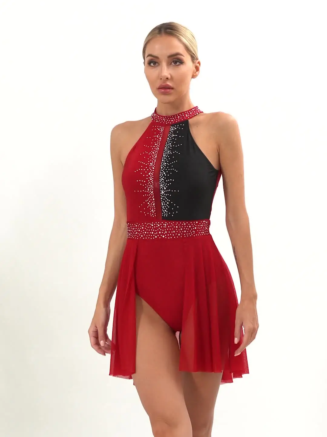 Abito Da Danza Lirica Donna - Body Senza Maniche Con Gonna Chiffon, Per Balletto Contemporaneo - Foto 8