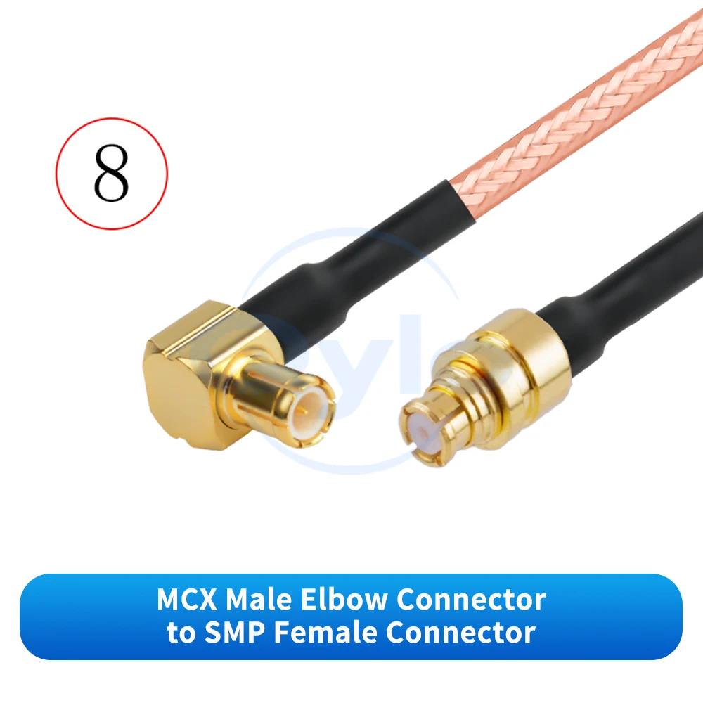 MCX-zu-SMP-Kabel, RG316, braun, versilbert, Adapterkabel, MCX-zu-SMP-Stecker/Buchse, Signalverlängerungskabel, 0–6 G (1 Stück) – Detail 10