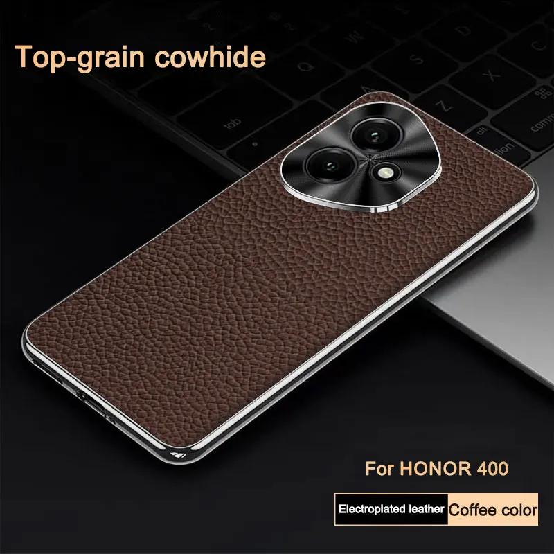 Luxury Leather Electroplating Lychee Texture Shockproof Bumper Case