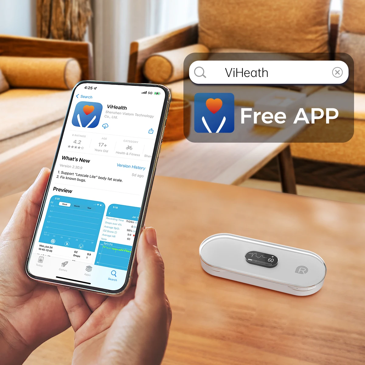 Viatom DuoEK S Portable OLED Ekg Heart Rate Monitor Magnetic Charging Dock Rechargeable Battery Ecg Recorder With AI Analysis