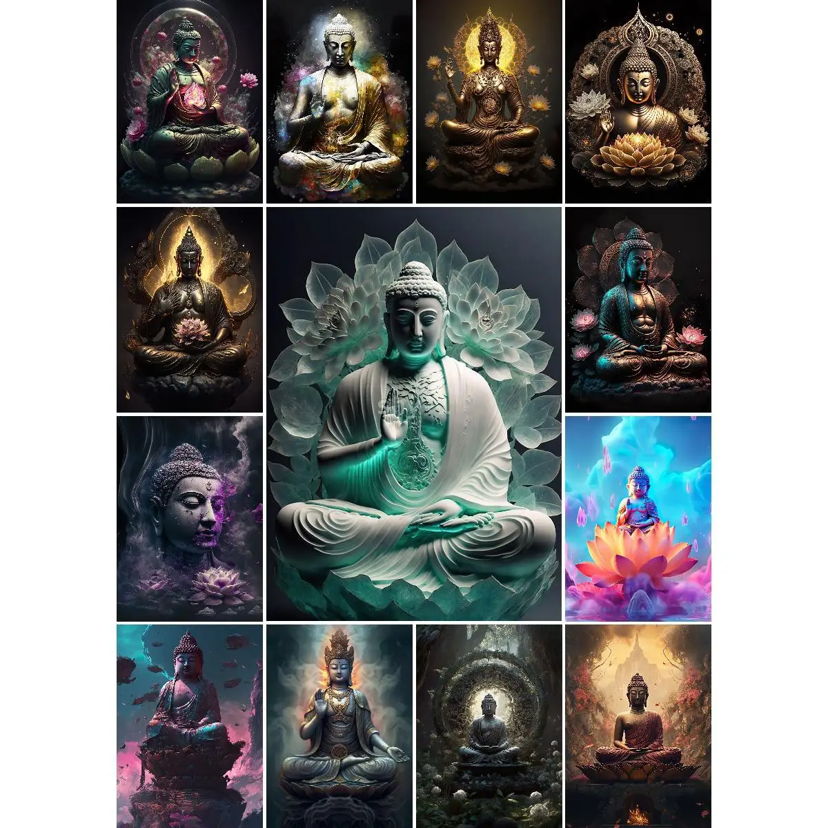 

Inspirational Buddha Wall Art Poster Cultural Collection V Print for Home Decor Mindful Living