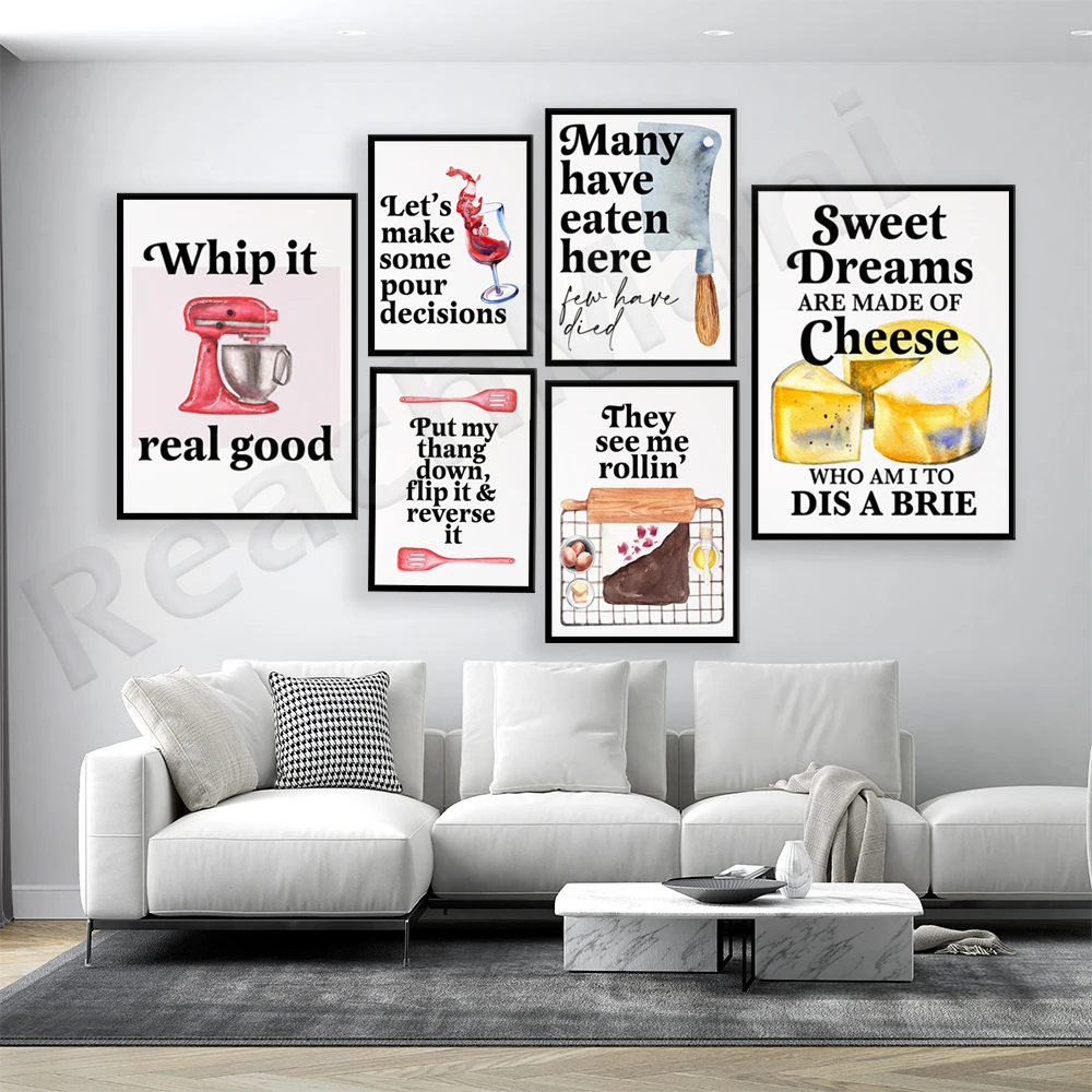Funny Baking Quotes Posters, Food Puns Quotes, Funny Vodka, Wine Obsessed  Prints, Sushi Wine Cheese Wall Art, Funny Kitchen Rap| | - AliExpress