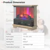 27 Inch Freestanding Fireplace,1400W Electric Fireplace Heater w/3-Level Vivid Flame & Thermostat Control,0.5-6H Timing Function 5