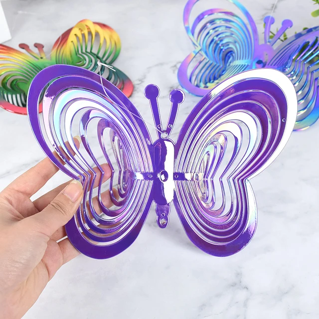Színes Szív Alakú Pillangó Madár Visszataszító Madárszél-Haragok Fényvisszaverő 3D Spirál Design Madárhajtás Kerti Dekoráció - Image 5