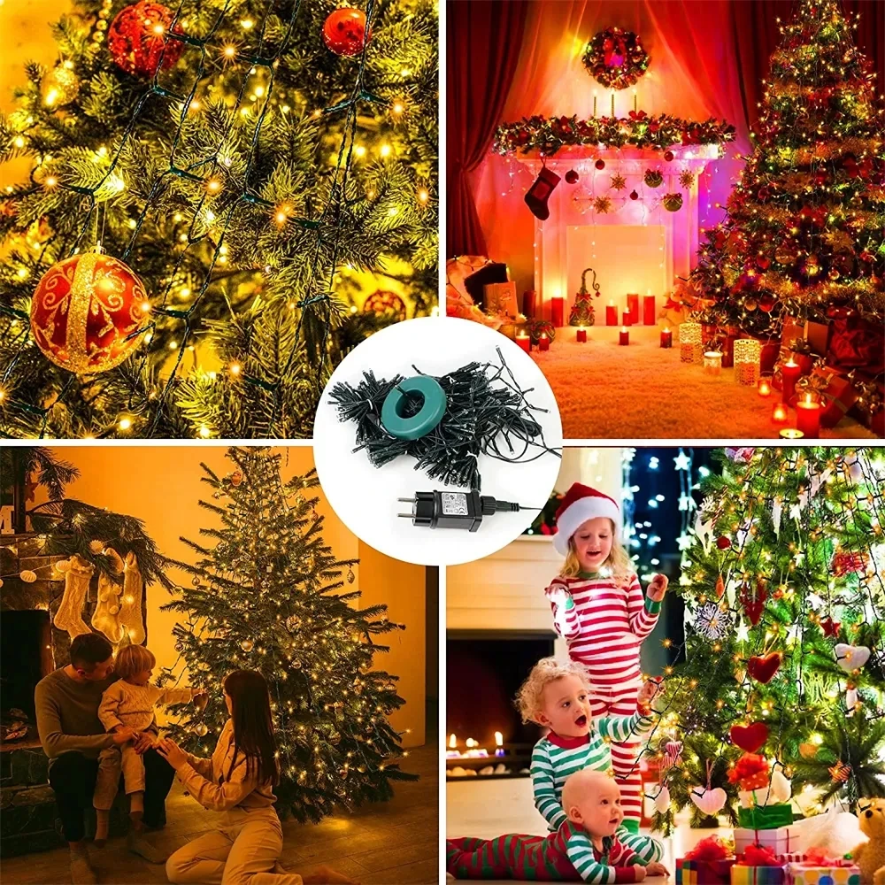 400LEDs EU/US Plug Christmas Tree Lights String Holiday Fairy Waterfall Garland Lighs for Wedding New Year Easter Home Party led string lights decorative lights fairy lights