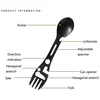1PC 8in1 Multifunctional Whistle Knife Outdoor Camping Survival Spork Kitchen Multifunctional Wrench Bottle Opener Spoon 3