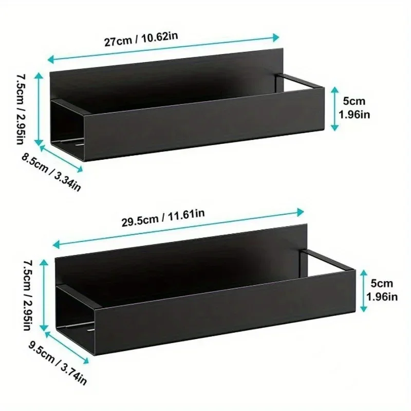 2pcs Magnetic Storage Shelf Household Kitchen Refrigerator Washing Machine Side Hanging Storage Rack, Multifunctional Storage 2