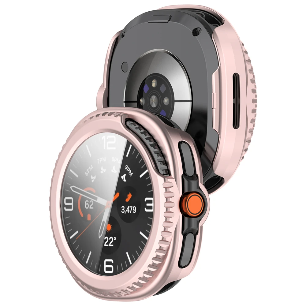 Enhanced Shockproof Screen Casing with Tempered Glass Film for Smartwatch Protection
