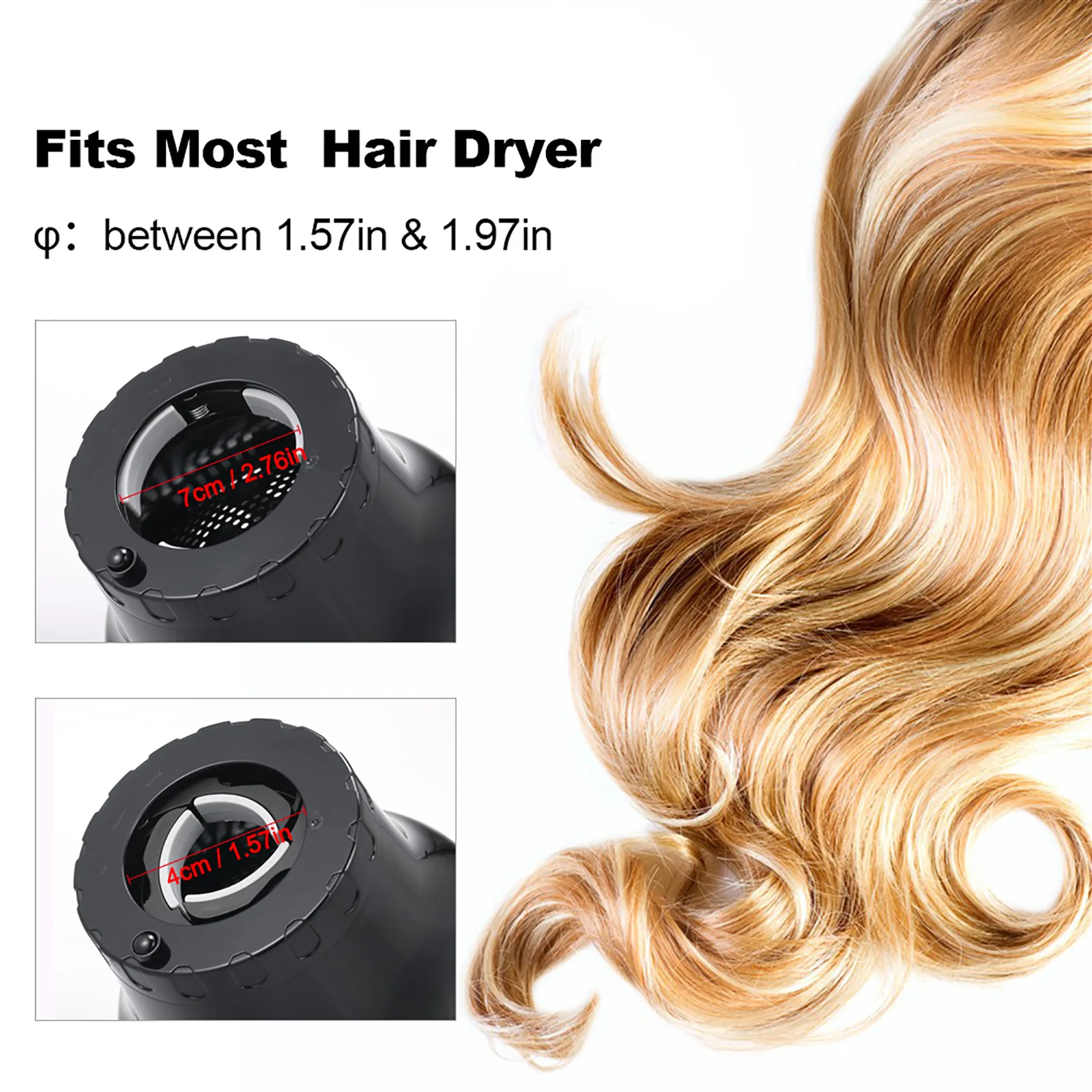 Anself Hair Dryer Diffuser Head Adjustable Blow Dryers Dispersing Wind for Curly Hair Wavy Hair Hairdressing Styling Accessories