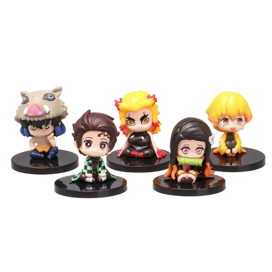 Dämon Sayaer Figur und Y Anime Dämonentöter: Kimetsu no Yaiba Q Version Shichiching Tanjiro Nidouzi Inosuke Zenizu PVC Ac Bodentemperaturfigur Modell Puppe – Detail 11