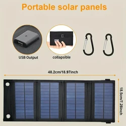 Compact Foldable Solar Panel with USB Charging and Multi - Function Features (Folding bag black)
