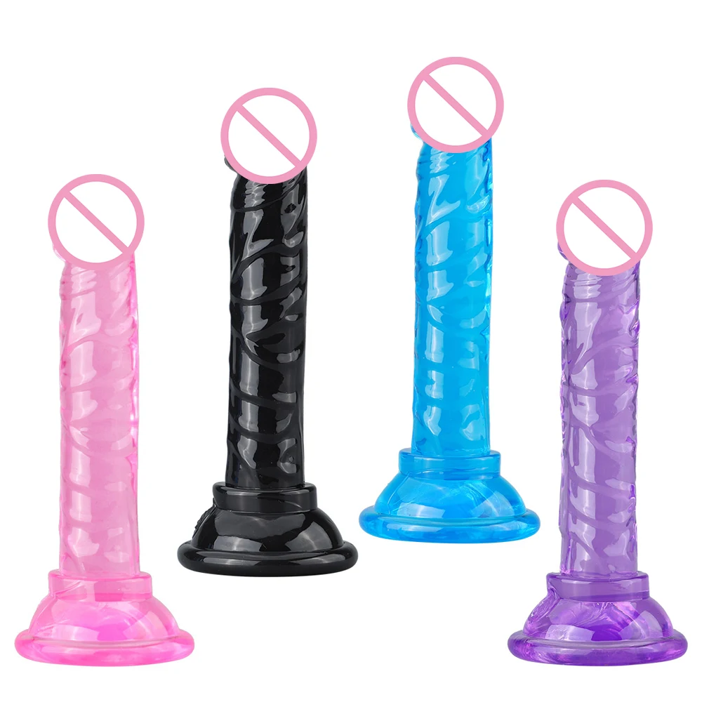 Realistic 14cm Dildo with Suction Cup Pink Blue Black Purple Anal Butt Plug Sex Toys for Beginner Women Girls 18+ sex toys