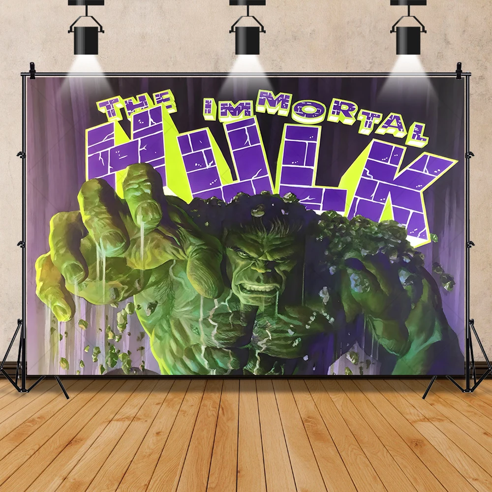 Green Guy Hulk Photography Backdrop Superhero Kids Boy Birthday Party Decoration Banner Baby Shower Photo Background Prop